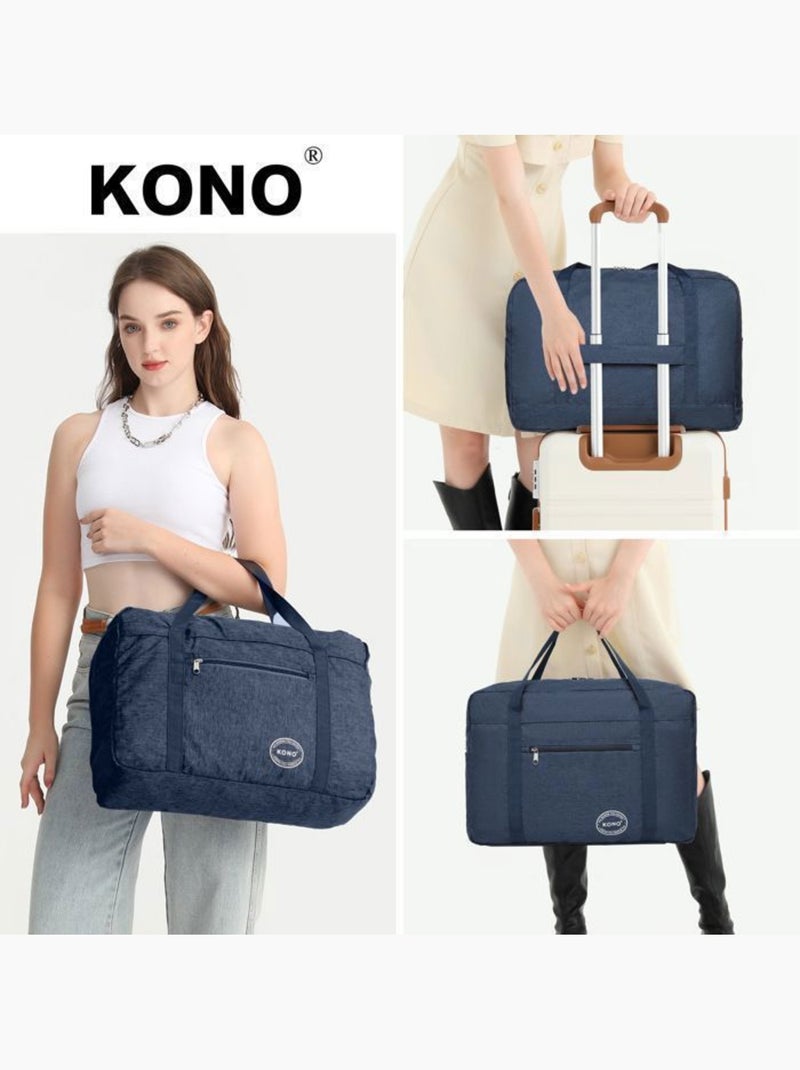 Sac cabine pliable 45x32x14 cm tissu imperméable trolley - kono Bleu - Kiabi