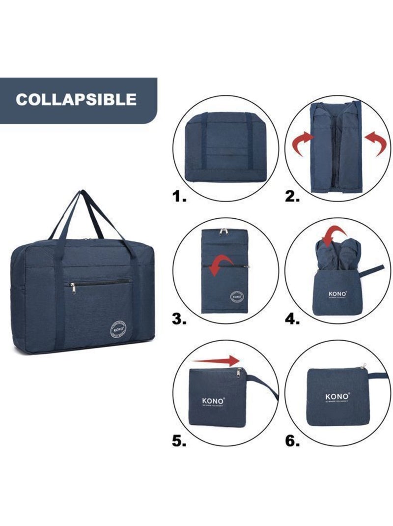 Sac cabine pliable 45x32x14 cm tissu imperméable trolley - kono Bleu - Kiabi