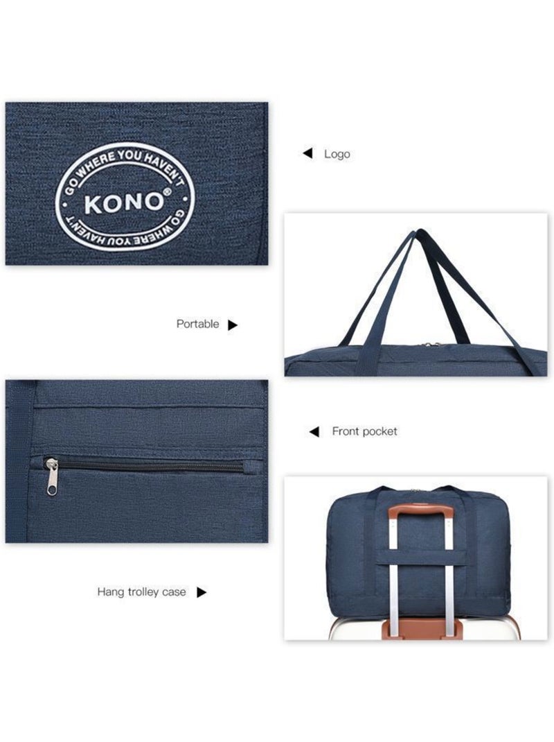 Sac cabine pliable 45x32x14 cm tissu imperméable trolley - kono Bleu - Kiabi