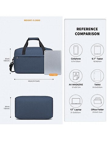 Sac cabine taille s 40x25x20 cm housse imperméable - kono