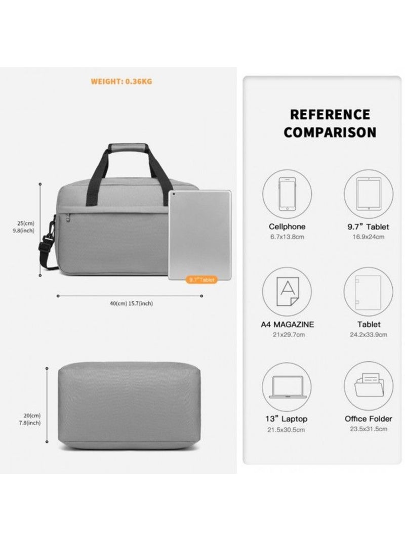 Sac cabine taille s 40x25x20 cm tissu oxford - kono Gris - Kiabi