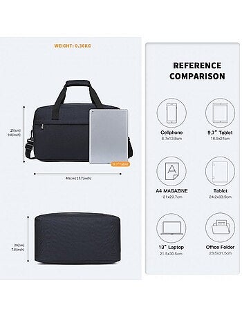 Sac cabine taille s 40x25x20 cm trolley et bandoulière - kono