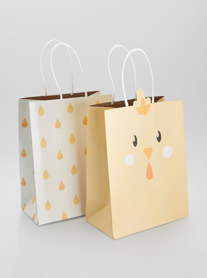 Sac cadeau en papier recyclé Jaune - Kiabi
