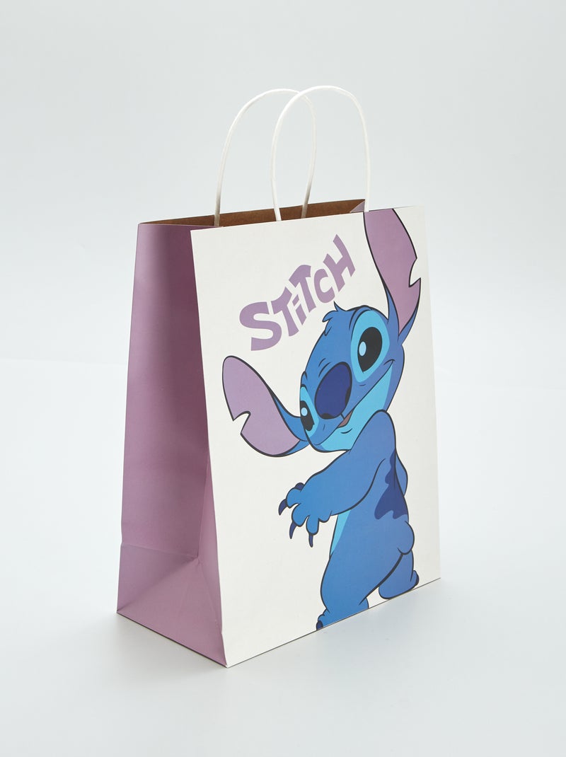 Sac cadeau en papier 'Stitch' Blanc - Kiabi