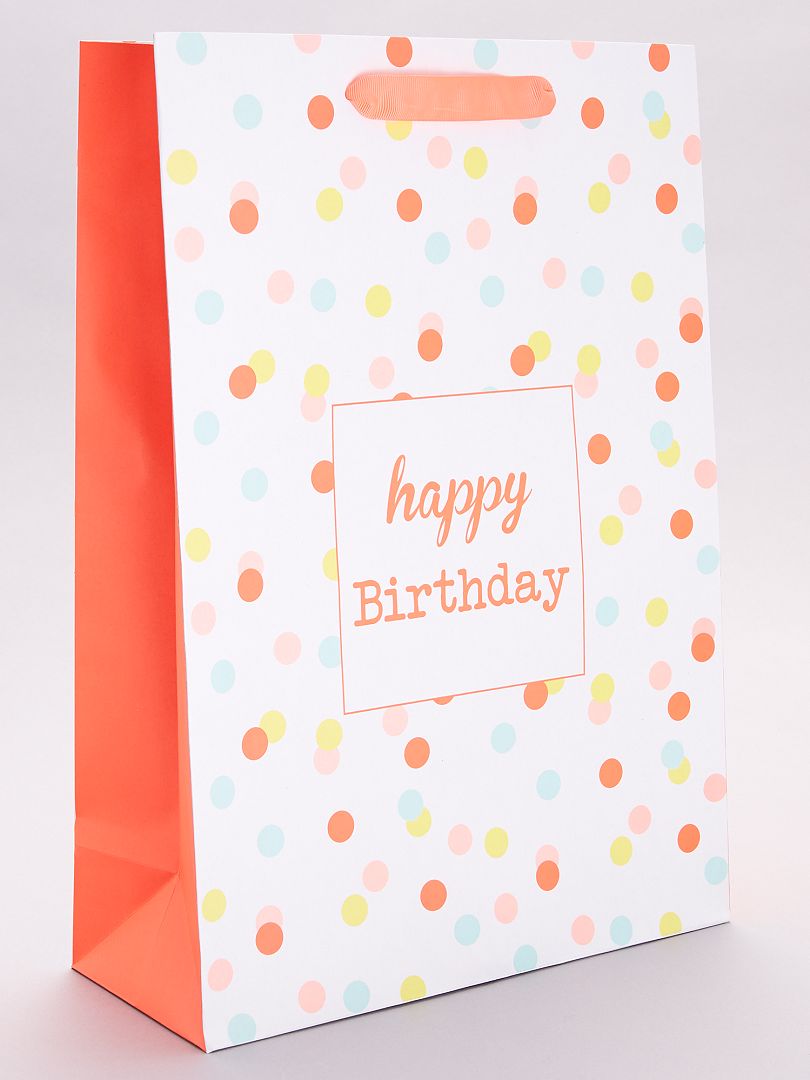 Sac cadeau 'Happy birthday' multicolore - Kiabi