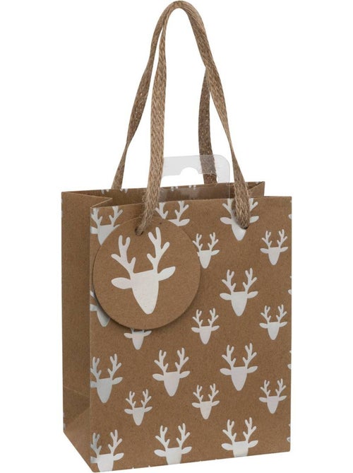 Sac cadeau holographique mini taille kraft - Kiabi