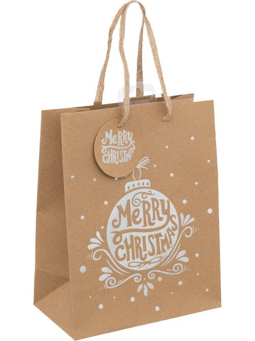 Sac cadeau holographique petite taille kraft - Kiabi