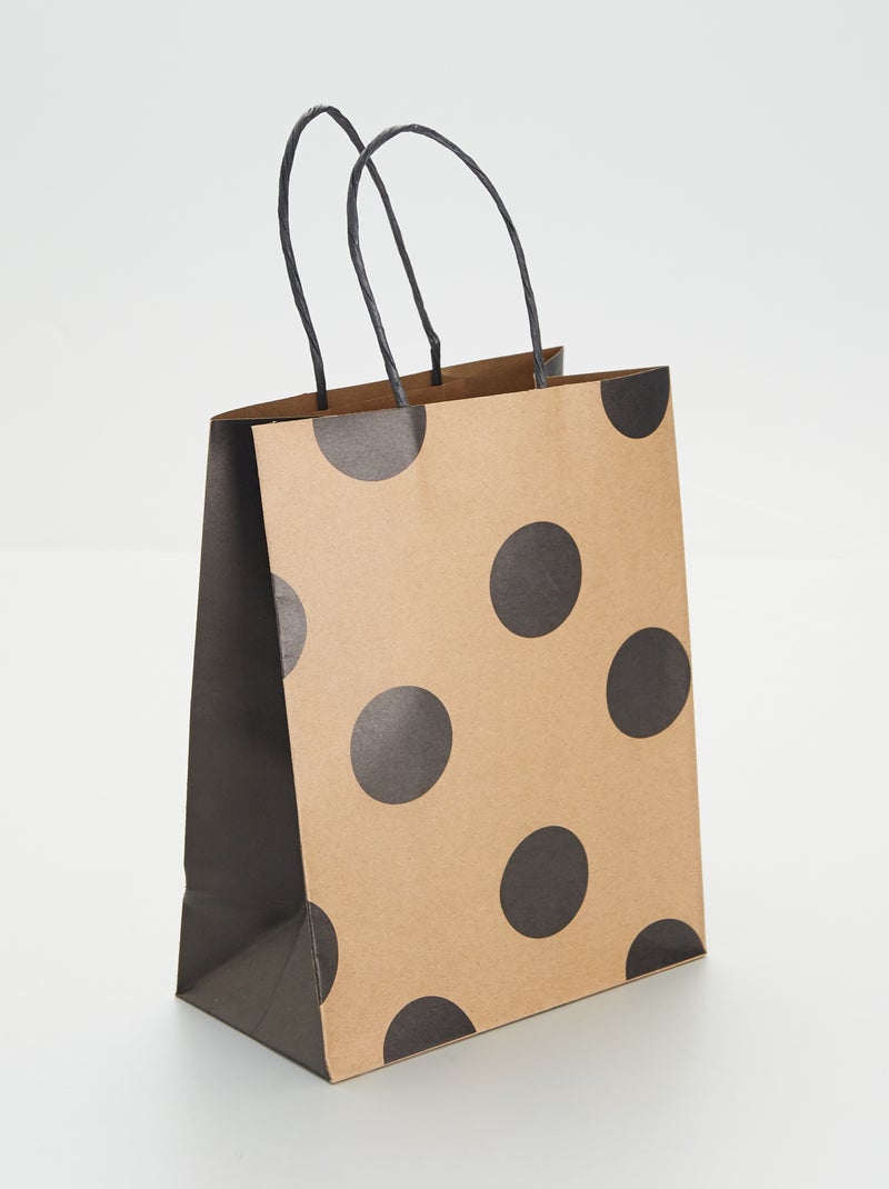 Sac cadeau imprimé Beige noir - Kiabi