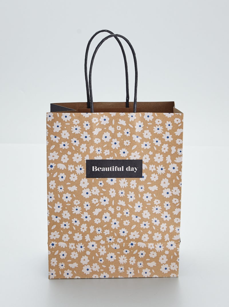 Sac cadeau imprimé imprimé fleurs - Kiabi