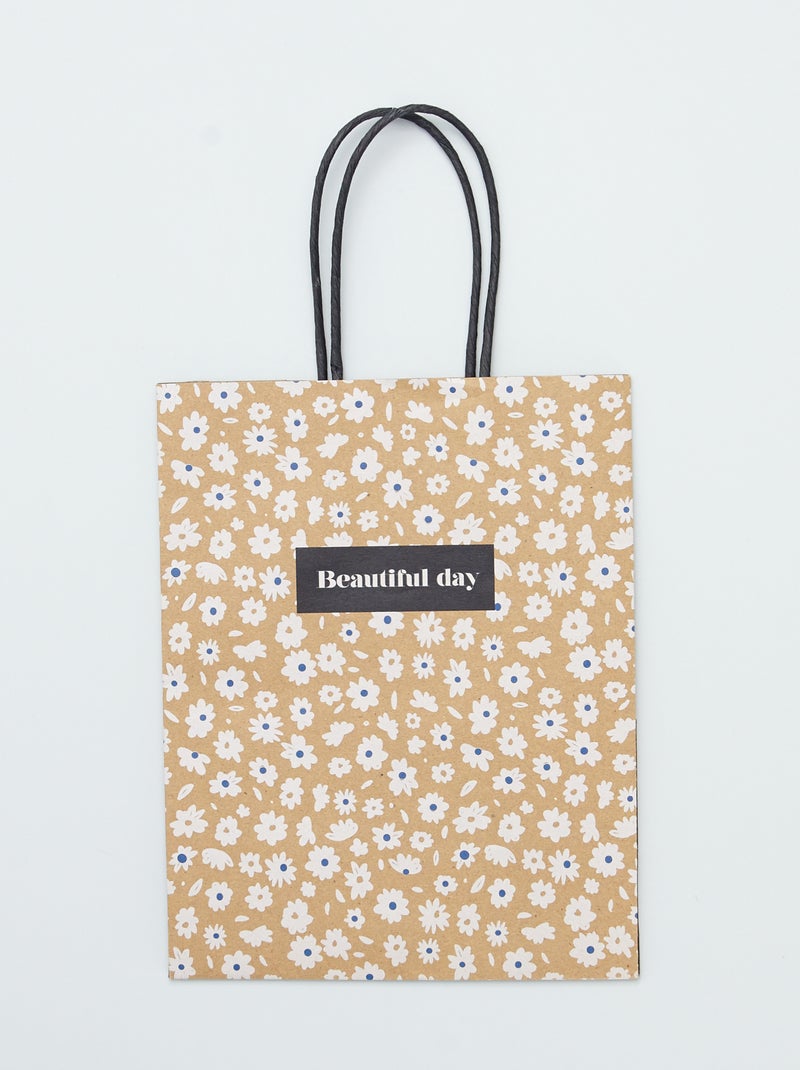 Sac cadeau imprimé imprimé fleurs - Kiabi