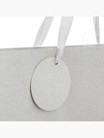 Sac cadeau paillettes grande taille argent