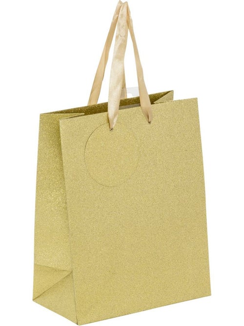 Sac cadeau paillettes petite taille doré - Kiabi