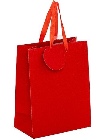 Sac cadeau paillettes petite taille rouge