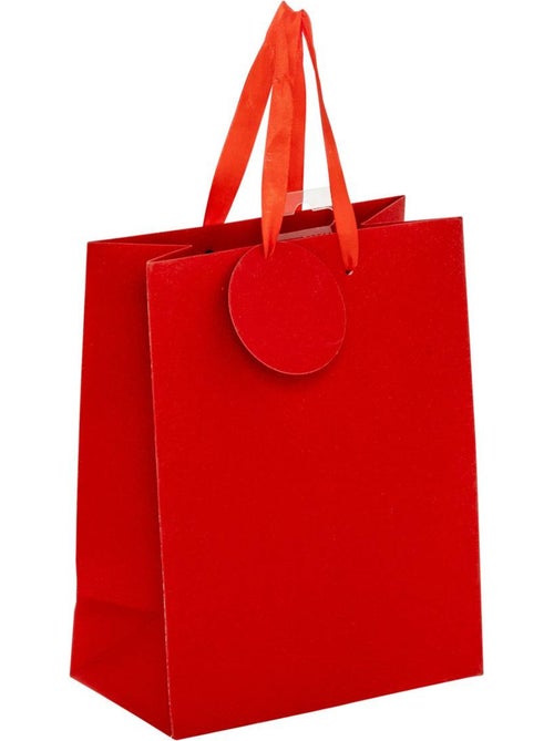 Sac cadeau paillettes petite taille rouge - Kiabi