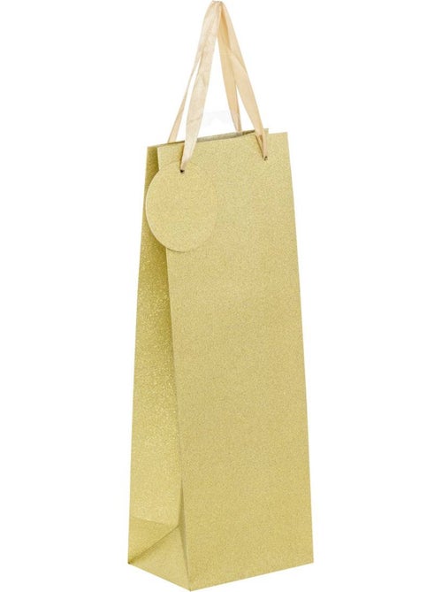 Sac cadeau paillettes taille bouteille doré - Kiabi