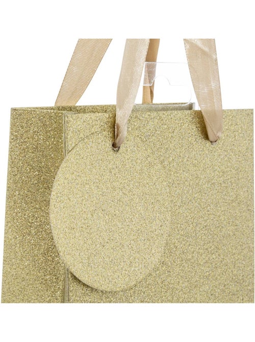 Sac cadeau paillettes taille bouteille doré - Kiabi