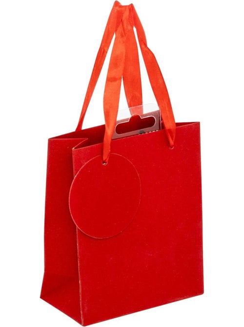 Sac cadeau paillettes taille mini rouge - Kiabi