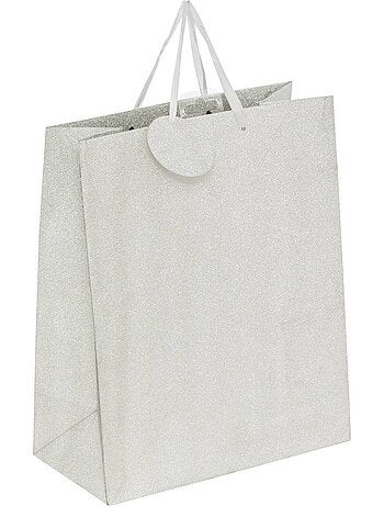Sac cadeau paillettes taille moyenne rouge