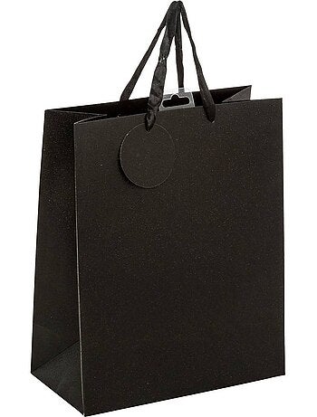 Sac cadeau paillettes taille moyenne noir