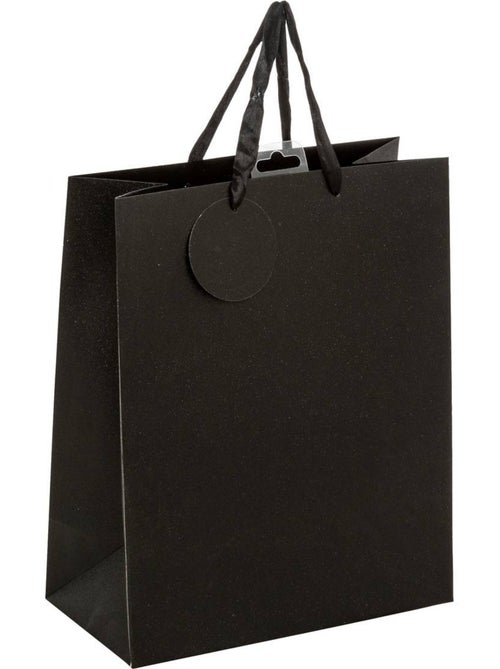Sac cadeau paillettes taille moyenne noir - Kiabi