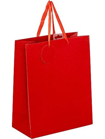Sac cadeau paillettes taille moyenne rouge