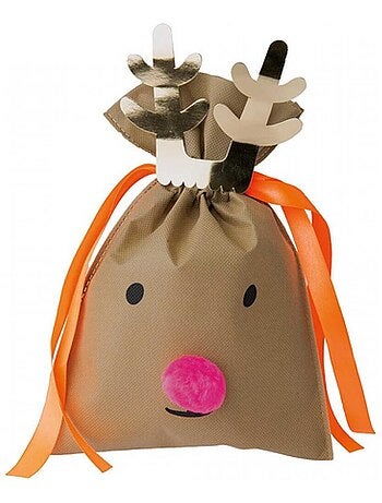 Sac cadeaux reutilisable renne