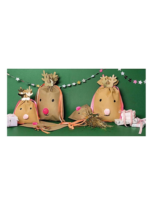 Sac cadeaux reutilisable renne - Kiabi