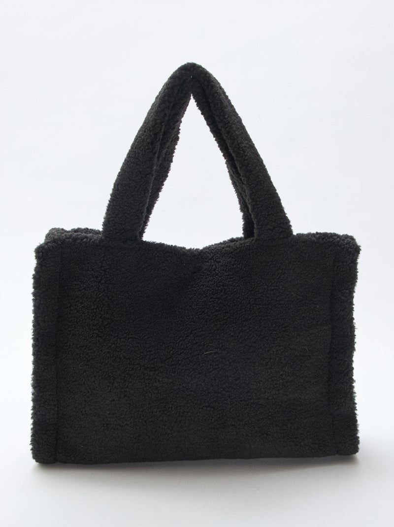 Sac carré moutonné Noir - Kiabi
