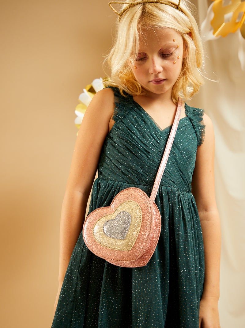 Sac 'cœur' brillant Rose - Kiabi