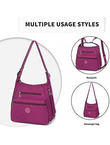 Sac convertible 3 en 1 31x13x24 cm antivol imperméable - kono