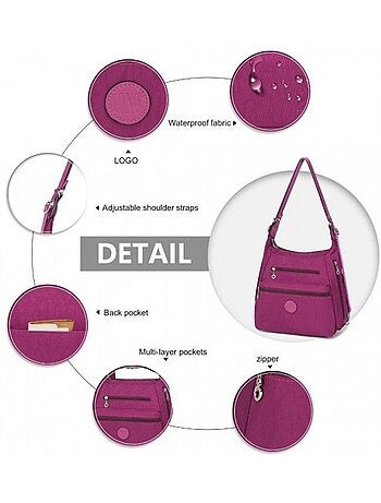 Sac convertible 3 en 1 31x13x24 cm antivol imperméable - kono