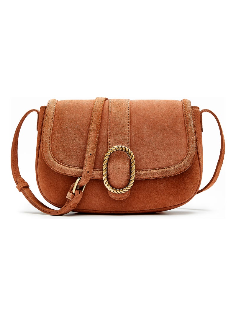 Sac croûte de cuir - Damart Camel - Kiabi