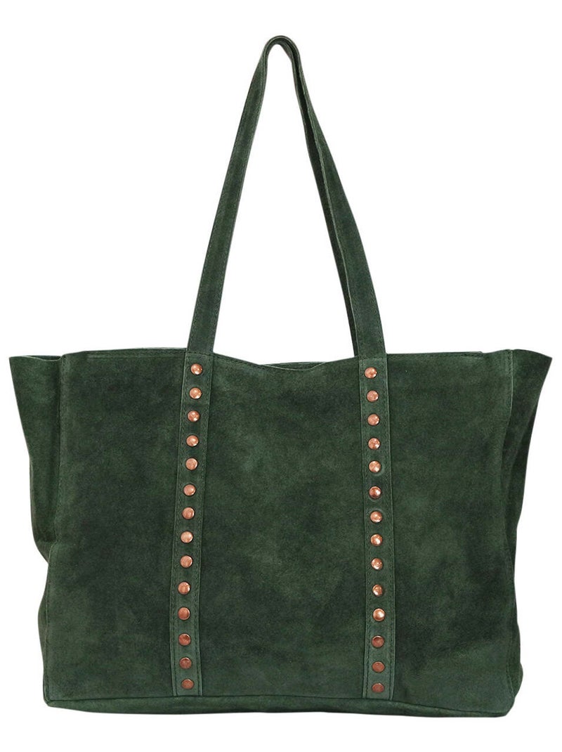 Sac cuir de nubuck DIVA Kaki - Kiabi