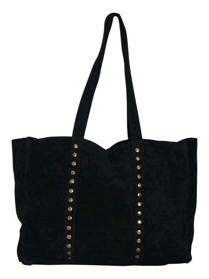 Sac cuir de nubuck DIVA Noir - Kiabi