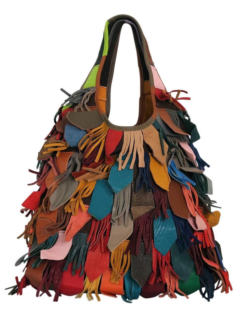 Sac cuir hippie VIOLETTA Multicolore - Kiabi