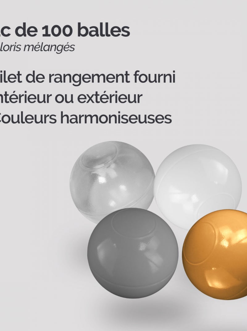 Sac de 100 balles de jeu ou de piscine - Monsieur Bébé Doré/or - Kiabi