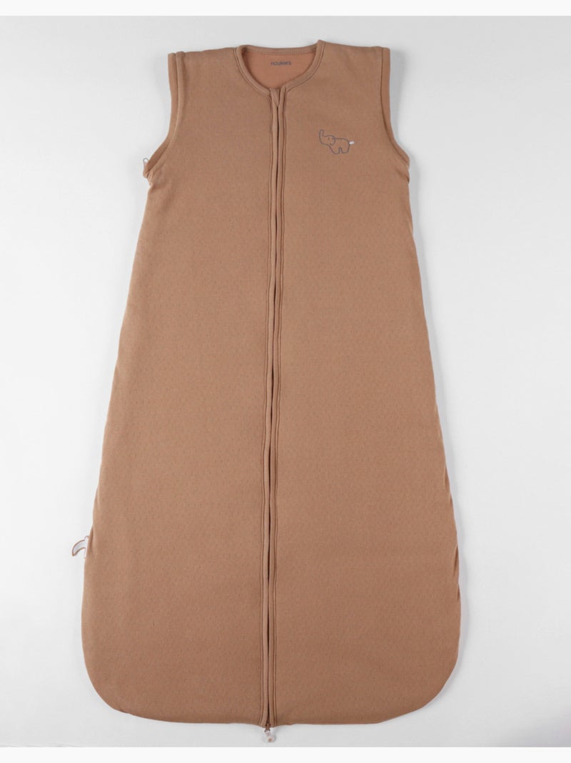 Sac de couchage 100cm, manches amovibles, Jersey pointelle Noukie's Marron - Kiabi