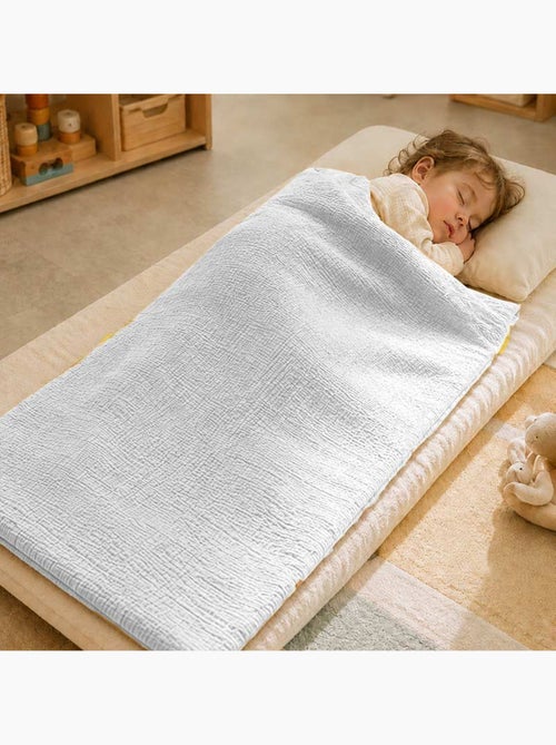 Sac de couchage enfant en coton bio blanc - Kiabi