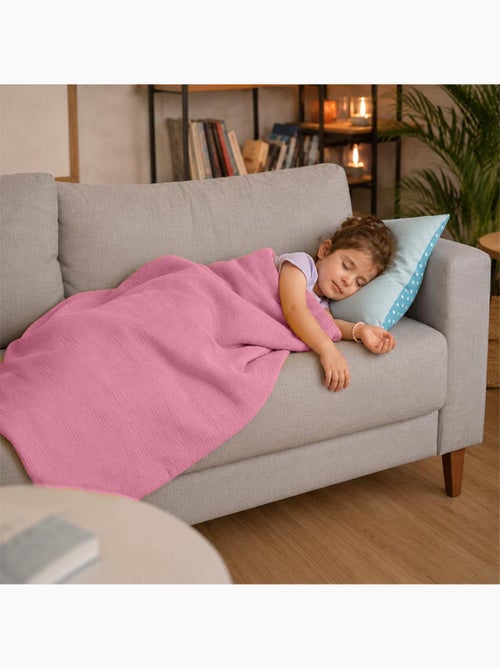 Sac de couchage enfant en coton bio rose - Kiabi