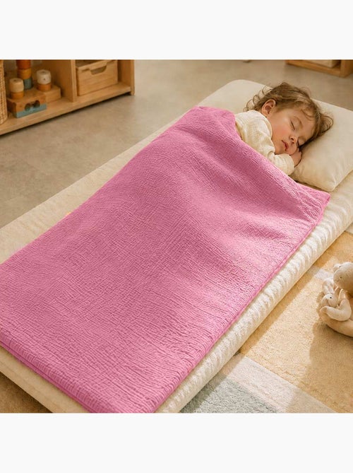 Sac de couchage enfant en coton bio rose - Kiabi