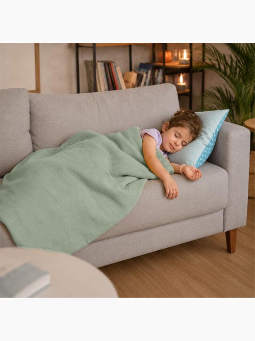 Sac de couchage enfant en coton bio vert - Kiabi