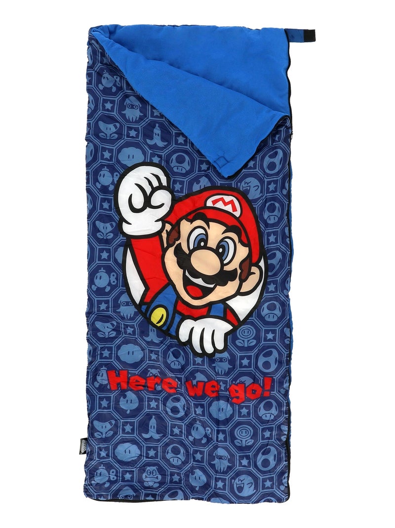Sac De Couchage Super Mario Here We Go - 100% Polyester Bleu marine - Kiabi