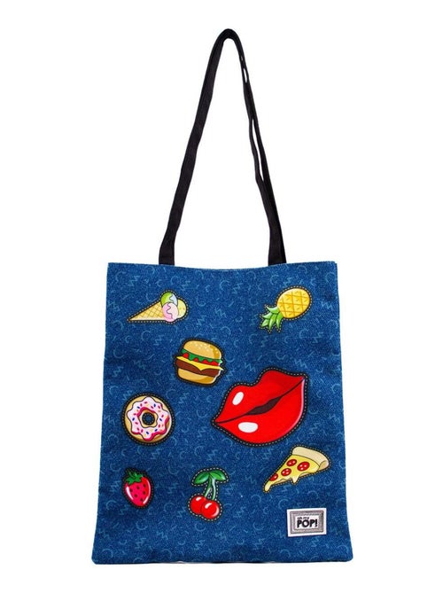 Sac de Courses Shopping - Oh My Pop! Patches - Bleu Foncé - Taille Unique - Kiabi Sac de Courses Shopping - Oh My Pop! Patches - Bleu Foncé - Taille Unique - Kiabi