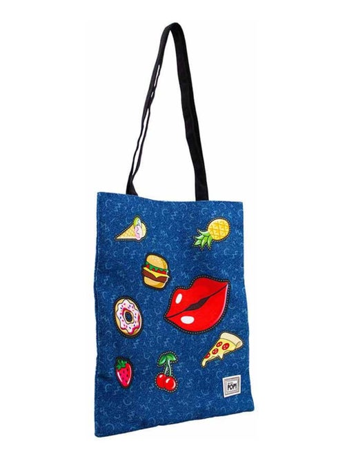 Sac de Courses Shopping - Oh My Pop! Patches - Bleu Foncé - Taille Unique - Kiabi Sac de Courses Shopping - Oh My Pop! Patches - Bleu Foncé - Taille Unique - Kiabi