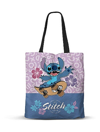 Sac de Courses Shopping FAN - Disney Lilo et Stitch Skate - Lilas - Taille Unique