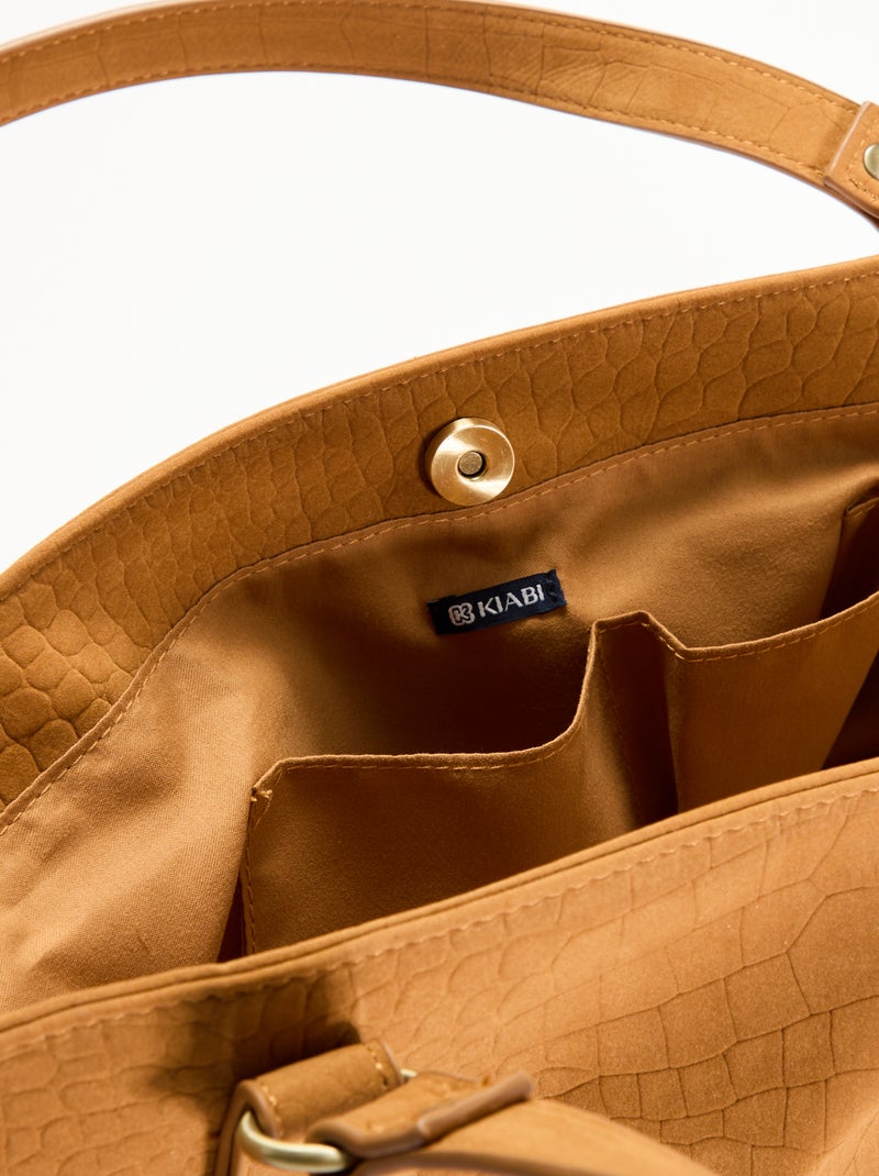 Sac de forme hobo avec franges Beige - Kiabi