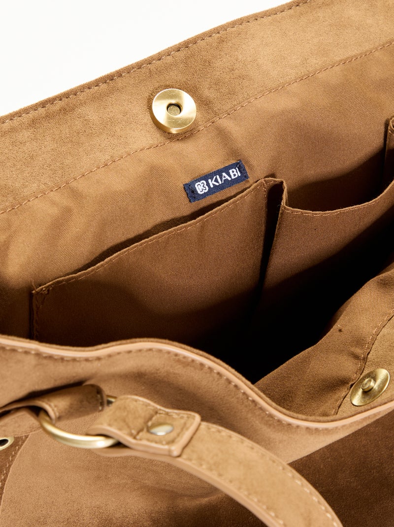 Sac de forme hobo avec franges Kaki - Kiabi