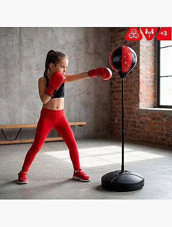 Sac de frappe pour enfants avec gants et gonfleur cb sports