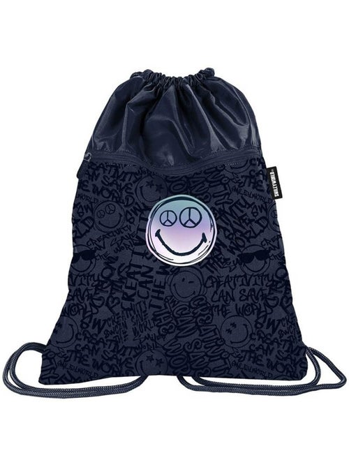 Sac de natation à dos à ficelles 45 cm - Smiley World - Kiabi Sac de natation à dos à ficelles 45 cm - Smiley World - Kiabi