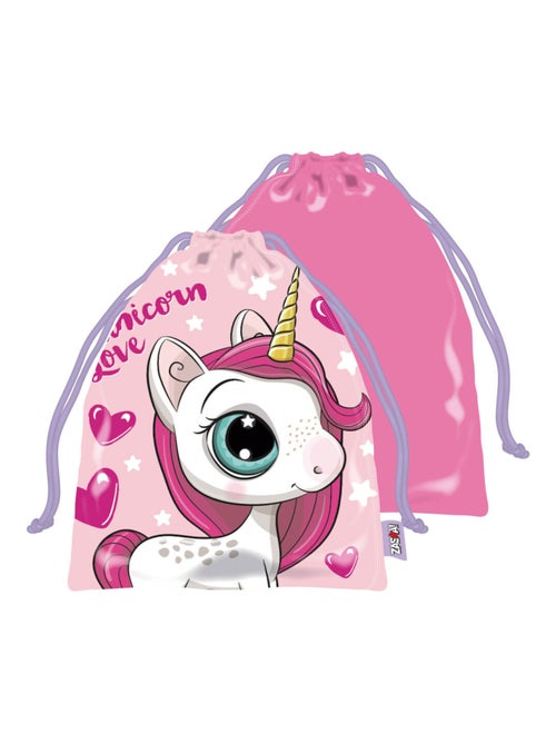 Sac de pique-nique - Licorne  -Unicorn Love - 26,5x21,5 cm - Kiabi